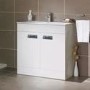 800mm Floorstanding Vanity Basin Unit - 2 Door - White - Aspen Compact Range