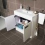 800mm Floorstanding Vanity Basin Unit - 2 Door - White - Aspen Compact Range