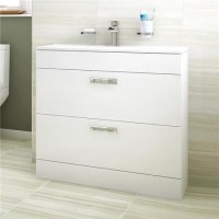Aspen Compact 800mm Floor Mounted 2 Drawer Vanity Unit