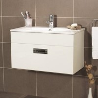 Aspen 700mm Wall Hung Basin Vanity Unit - White Single Drawer