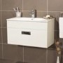 Aspen 700mm Wall Hung Basin Vanity Unit - White Single Drawer