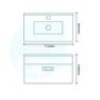 Aspen 700mm Wall Hung Basin Vanity Unit - White Single Drawer