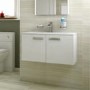 Aspen Compact 700mm Wall Hung Vanity Basin Unit 2 Door White