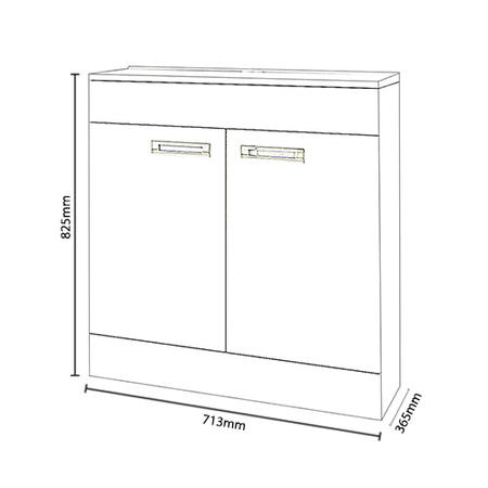 Aspen Compact 700 Floor Mounted 2 Door Vanity Unit