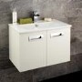 600mm Wall Mounted Basin Vanity Unit - White Double Door - Aspen Range
