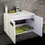 600mm Wall Mounted Basin Vanity Unit - White Double Door - Aspen Range