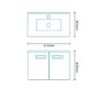 600mm Wall Mounted Basin Vanity Unit - White Double Door - Aspen Range