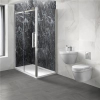 Trinity Premium 10mm Easy Clean 1200 x 800 Right Hand Frameless Sliding Door Enclosure With Aurora Suite