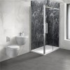 1200 x 800 Sliding Shower Enclosure - Left Handed 10mm Easy Clean Glass- Trinity Range  with Aurora Wall Hung Toilet and Basin