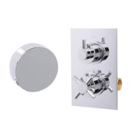 Single Control Concealed Thermostatic Shower Valve & Freeflow Bath Filler with Push Button Waste & Overflow