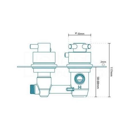Single Control Concealed Thermostatic Shower Valve & Freeflow Bath Filler with Push Button Waste & Overflow