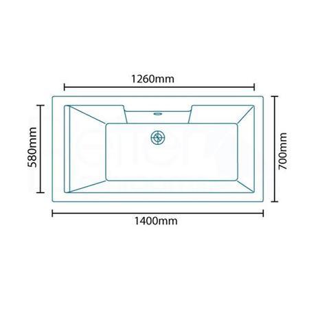 Tabor 1400 x 700 Bath-Left hand
