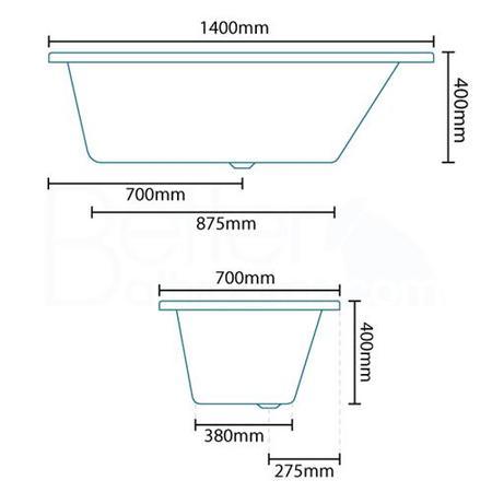 Tabor 1400 x 700 Bath-Left hand