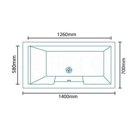 Tabor 1400 x 700 Bath-Left hand