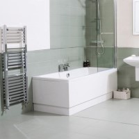 Tabor Left Hand Shower Bath with Double Screen and Towel Rail - L1500 x W700mm