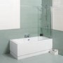 Tabor Left Hand Shower Bath with Double Screen and Towel Rail - L1500 x W700mm