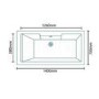 Tabor Left Hand Shower Bath with Double Screen and Towel Rail - L1500 x W700mm