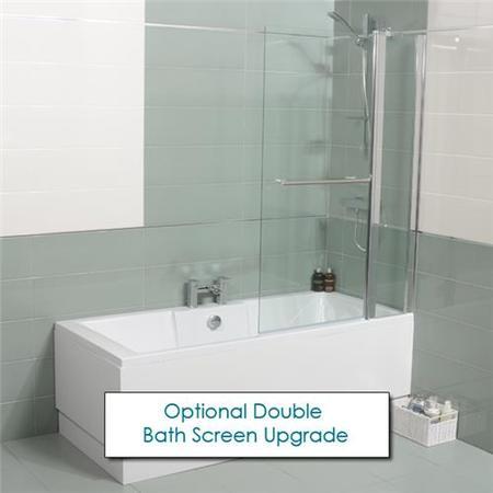 Tabor 1800 x 800 Shower Bath-Right Hand Bath with Double Screen 