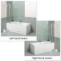 Tabor 1800 x 800 Shower Bath-Right Hand Bath with Double Screen 