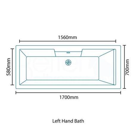 Tabor 1800 x 800 Shower Bath-Right Hand Bath with Double Screen 