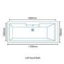 Tabor 1800 x 800 Shower Bath-Right Hand Bath with Double Screen 