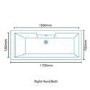 Tabor 1800 x 800 Shower Bath-Right Hand Bath with Double Screen 