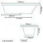 Tabor 1800 x 800 Shower Bath-Right Hand Bath with Double Screen 