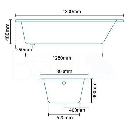 Carona 1800 x 800 Single Ended Bath
