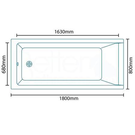 Carona 1800 x 800 Single Ended Bath