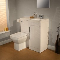 Apex Compact Right Hand Toilet & Basin Combination Unit with Tabor Toilet - White- 1 Door
