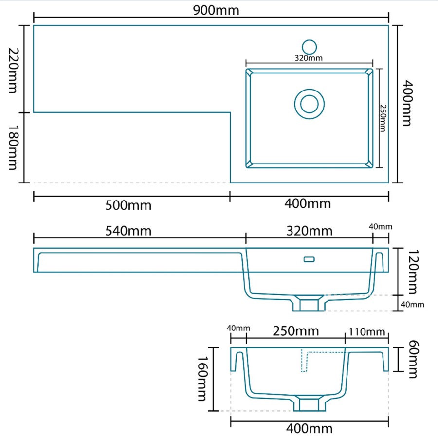 Right Hand Compact Toilet & Basin Combination Unit - Compact - White- Santorini toilet - Apex Range