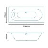 Duo 1700 x 750 Whirlpool Bath with 11 Jets