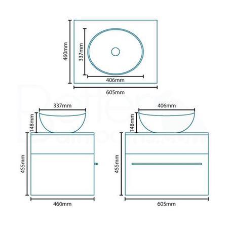 Aspen 60 Black Sparkle Shell Vanity Set