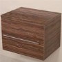 600mm Wall Hung Bathroom Cabinet - Walnut Single Drawer Unit - Aspen Range
