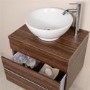 600mm Wall Hung Bathroom Cabinet - Walnut Single Drawer Unit - Aspen Range