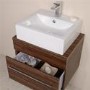 600mm Wall Hung Bathroom Cabinet - Walnut Single Drawer Unit - Aspen Range