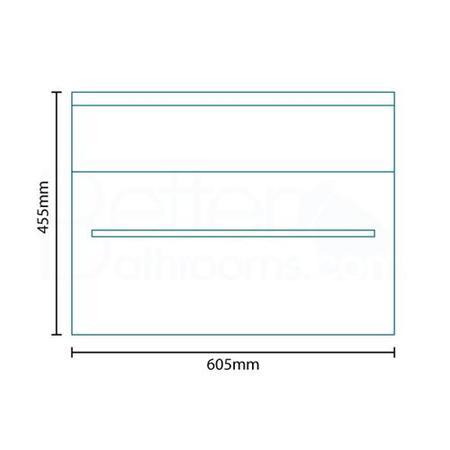 600mm Wall Hung Bathroom Cabinet - Walnut Single Drawer Unit - Aspen Range
