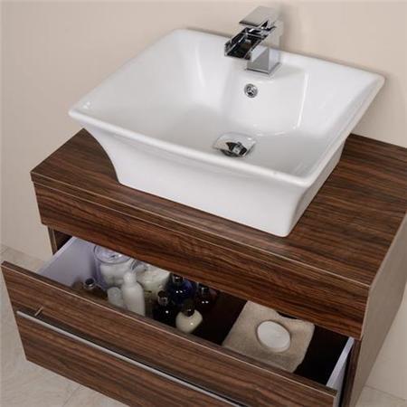 750mm Wall Hung Storage Unit - Walnut Single Drawer Unit - Aspen Range