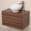 Aspen 750 Wall Mounted Walnut Cabinet with Pacific Basin