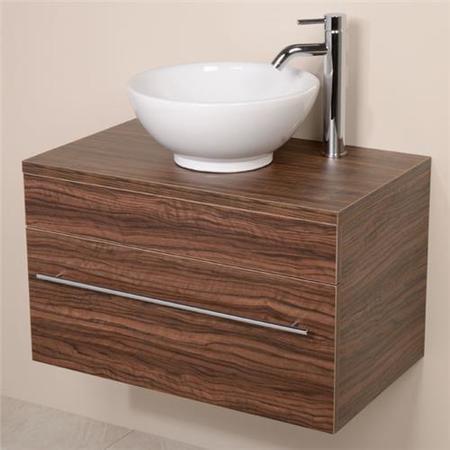 Aspen 750 Wall Mounted Walnut Cabinet with Pacific Basin