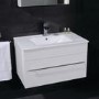 700mm Wall Hung Vanity Basin Unit - White Single Drawer - Aspen Range