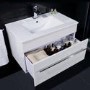 700mm Wall Hung Vanity Basin Unit - White Single Drawer - Aspen Range