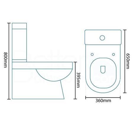 Hallmoor Close Coupled Toilet and Seat