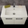 600mm Wall Hung Basin Vanity Unit - White Double Door - Aspen Range
