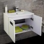 600mm Wall Hung Basin Vanity Unit - White Double Door - Aspen Range
