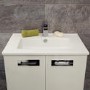 600mm Wall Hung Basin Vanity Unit - White Double Door - Aspen Range