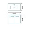 600mm Wall Hung Basin Vanity Unit - White Double Door - Aspen Range