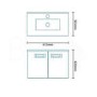 600mm Wall Hung Basin Vanity Unit - White Double Door - Aspen Range