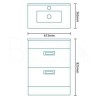 600mm Floor Standing Vanity Basin Unit - White Double Drawer - Aspen Range