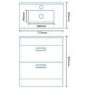 Aspen Compact 700 Floor Mounted 2 Drawer Vanity Unit